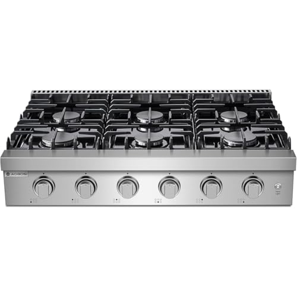 AAOBOSI Gas Cooktop 36 inch Gas Stove Built-in Gas Range Commercial Gas Stove Top, Propane Cooktop NG/LPG Switch, 6 Cast Iron Stove Top Covers for Gas Burners with 6 Burners for Cooking, Gas Grilling