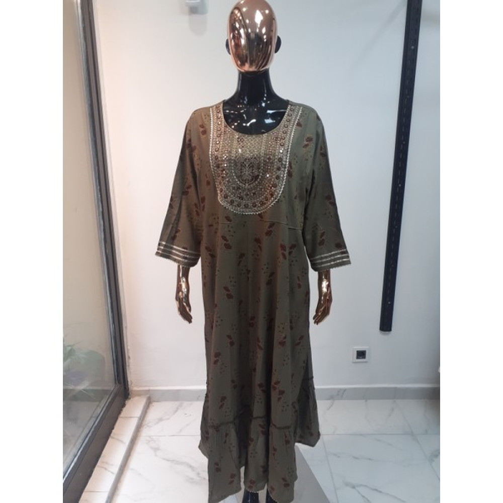 Aashivs Collection Kadın Pamuk Hint Elbisesi Elbise Fiyatı