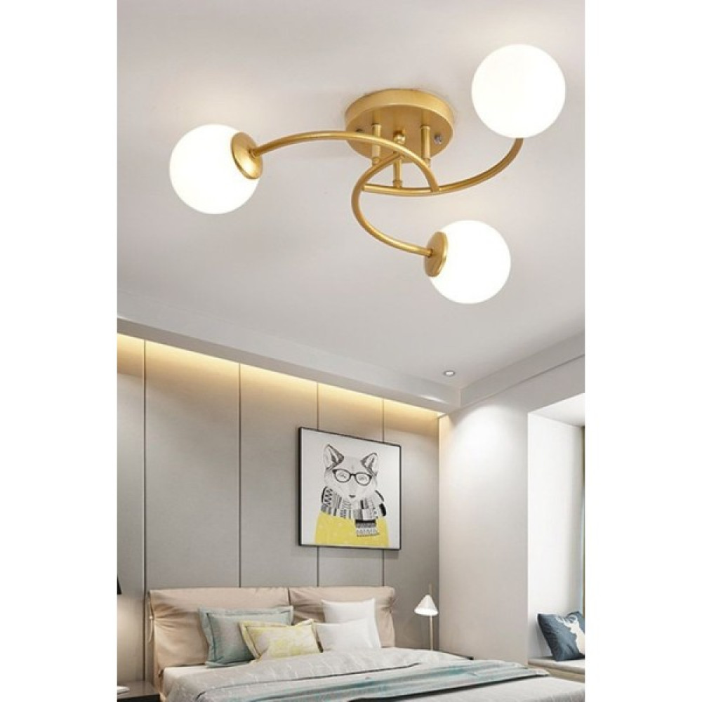 Abajur Evim Theia Modern 3lü Camlı Avize - Eskitme Avize Fiyatı