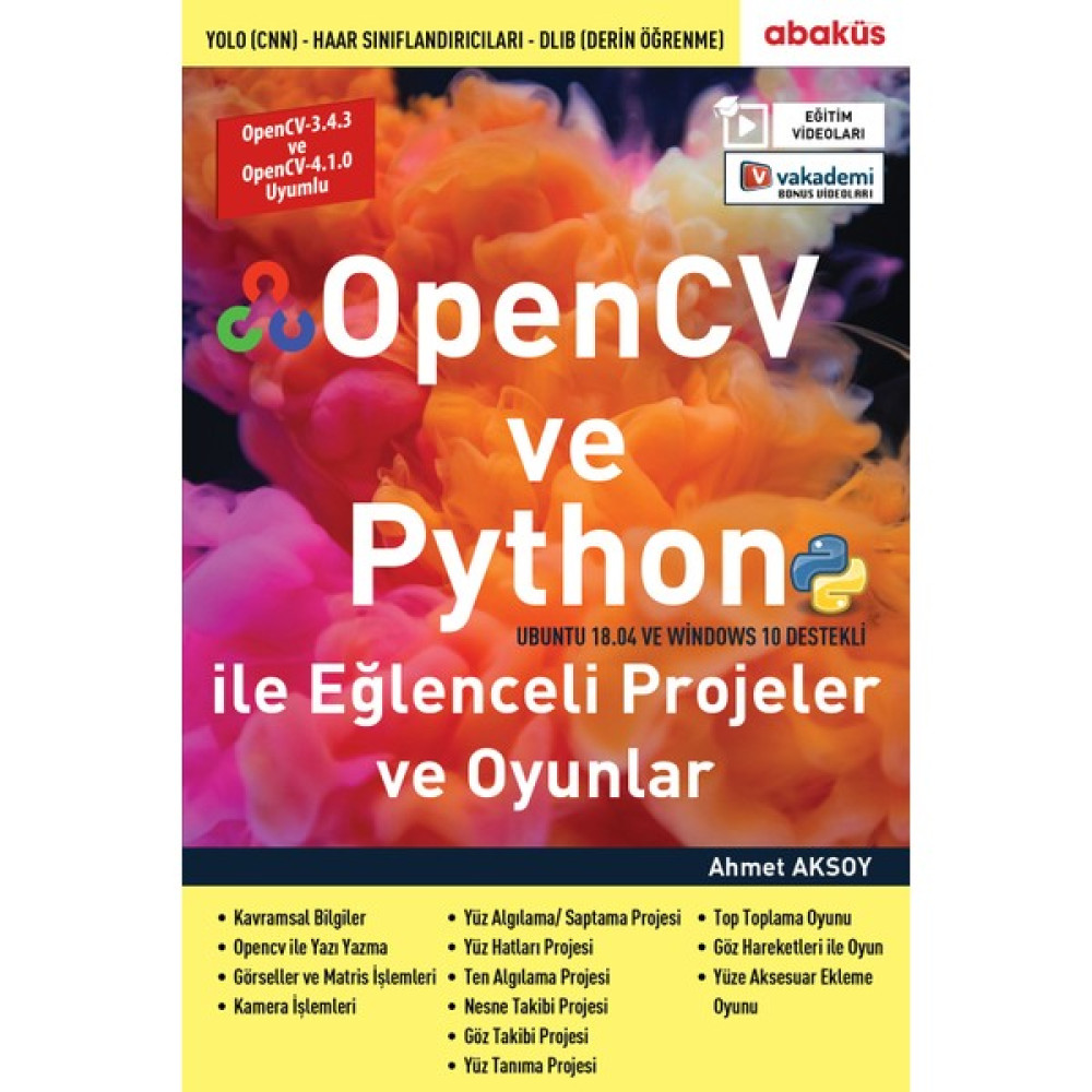 Abaküs Kitap Opencv ve Python ile Eğlenceli Projeler ve Oyunlar (Eğitim Videolu) Bilgisayar Kitapları Fiyatı