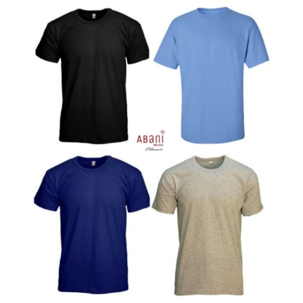 Abani Classic Tişört Fanila Promosyon Yarım Kol Sıfır Yaka 4 Renk 4’lü Paket Erkek T-shirt Fiyatı