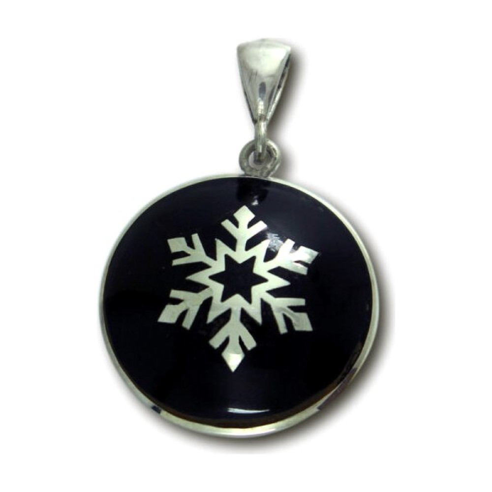 AbbasShop Oltu Taşı 925 Ayar Gümüş Desenli Kar Tanesi Kolye Ucu Gümüş Kolye Fiyatı