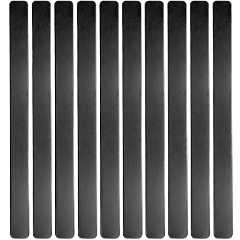 ABBECIAO 1/2" x 7" x 0.05" Anodized Aluminum Black Bracelet Blanks for Laser Engraving and Metal Stamping (Pack of 10)