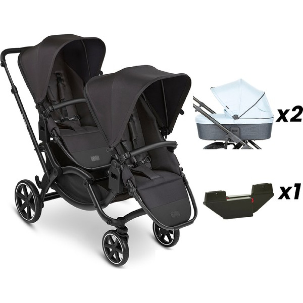 ABC Design Zoom Ink - İkiz Bebek Arabası Portbebeli Set (ABC Design İkiz Bebek Arabası + ABC Design Ice Portbebe) - Black Siyah Bebek Arabası-Puset Aksesuarları Fiyatı