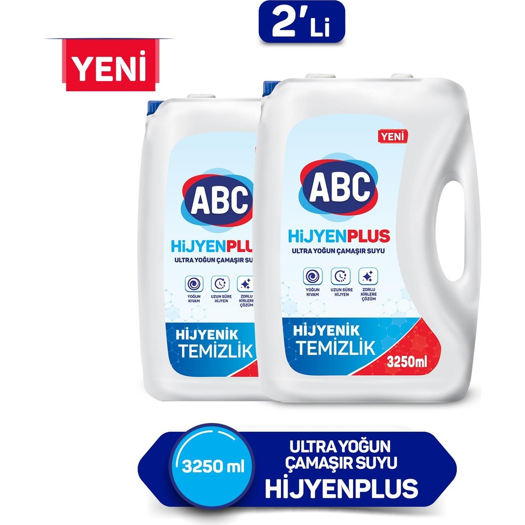 ABC Hijyen Plus Ultra Çamaşır Suyu 3.25 LT 2'li Paket - 3,5 lt Çamaşır Yıkama Fiyatı