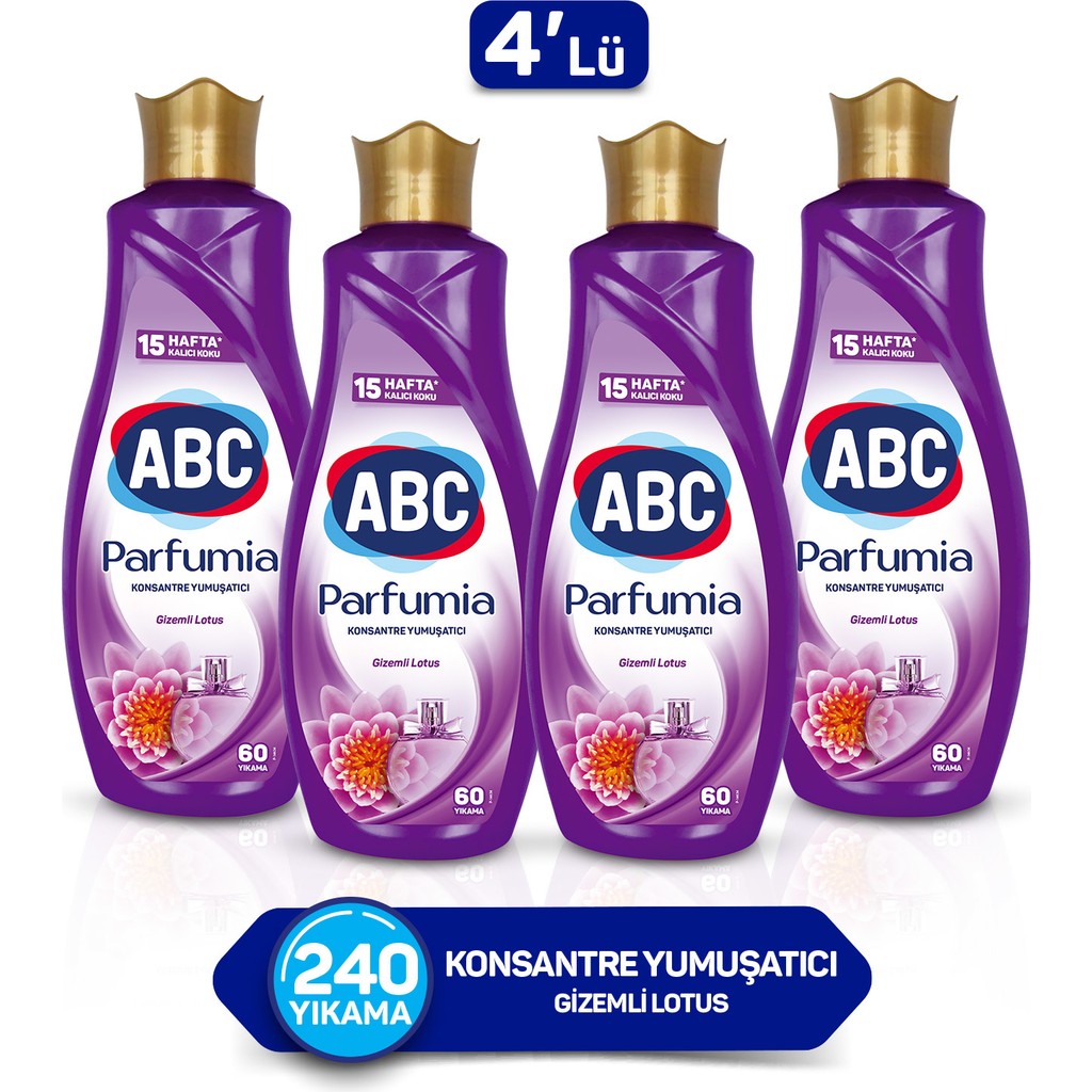Abc Parfumia Gizemli Lotus Konsantre Yumuşatıcı 1440 ml 4'lü Seti - 5,76 lt Parfümler Fiyatı