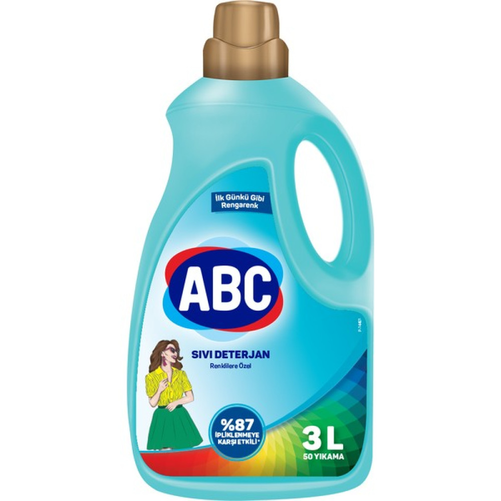 ABC Sıvı Çamaşır Deterjanı Renkliler 3000 ml - 3 lt Çamaşır Deterjanı Fiyatı
