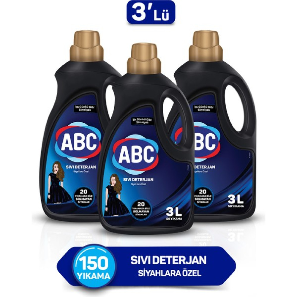 Abc Siyahlara Özel Sıvı Deterjan 3 Lt 3'lü Set - 9 lt Çamaşır Deterjanı Fiyatı