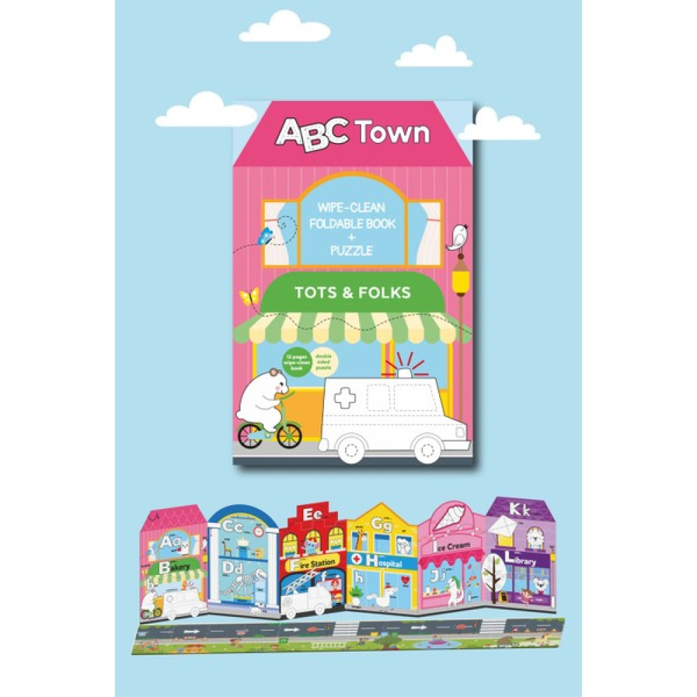 Abc Town Multi Activity Set, Wipe Clean Foldable Book and Puzzle, Yol ve Alfabe Puzzle Kitap Seti, Alphabet Street, ABC Şehri Multi Aktivite Seti Zihinsel Gelişim Kitapları Fiyatı