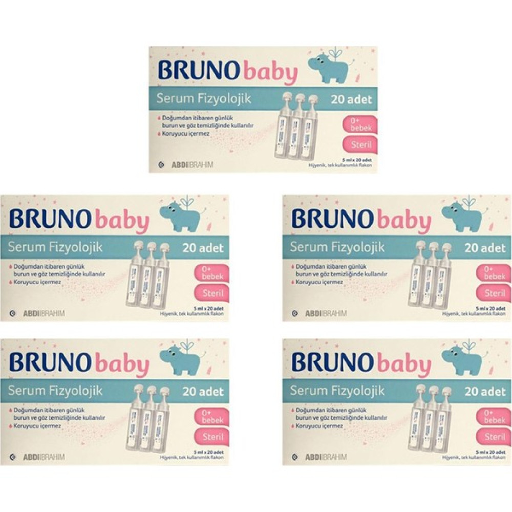 ABDİ İBRAHİM Bruno Baby Serum Fizyolojik 5 ml x 20 Adet - 5 Kutu Bebek Bakım Fiyatı