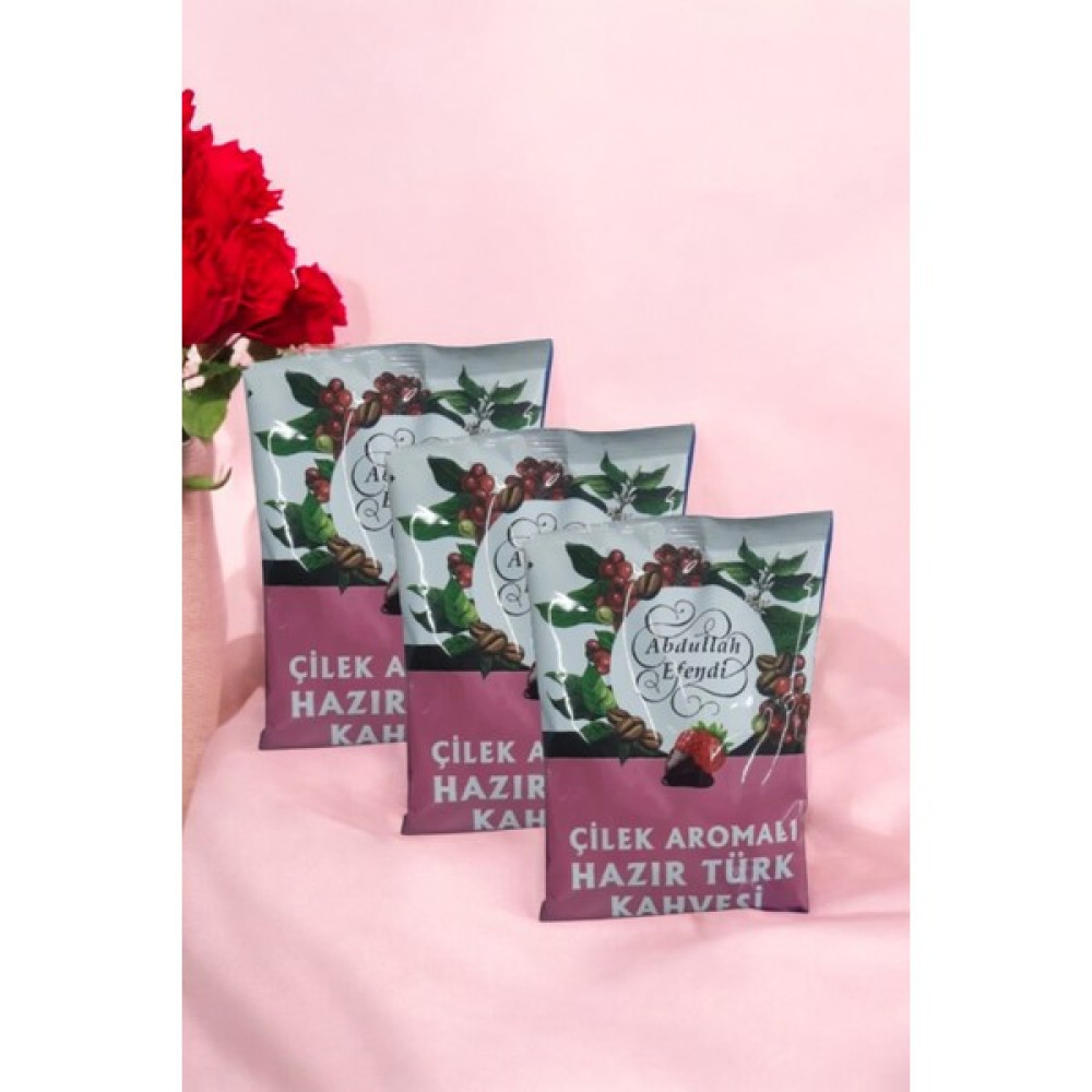 Abdullah Efendi Hazır Türk Kahvesi Aromalı 100 gr 3 Adet Çilek Aromalı Kahve Fiyatı