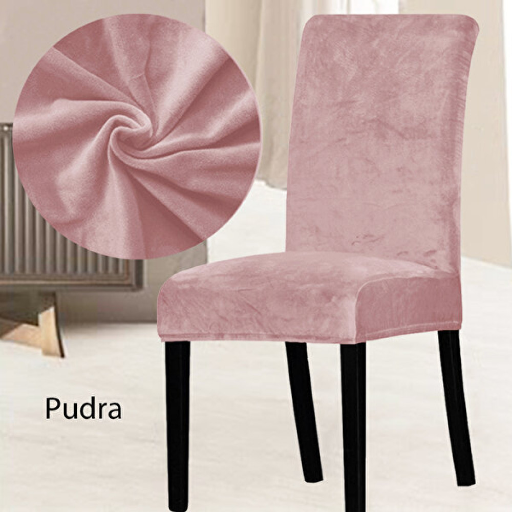Abeltrade Mat ve Kalın Soft Kadife Kumaş Sandalye Kılıfı Pudra Renk 6 Lı - 50 x 70 cm Koltuk & Kanepe Örtüsü Fiyatı