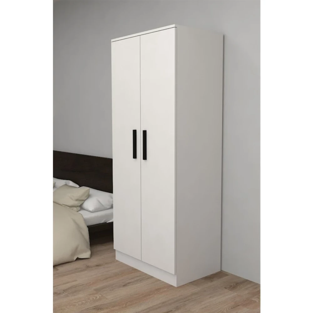 Abete Mobılya 2 Kapili Genis Gardirop (Elbıse Dolabı-Yukluk-Kıler) / Beyaz Oda Mobilyası Takımı Fiyatı