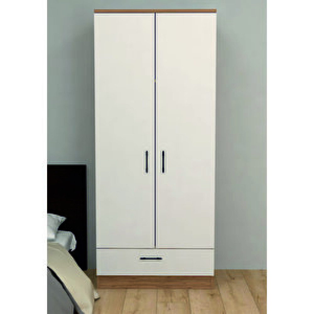 Abete Mobilya Abete-2 Kapılı 1 Çekmeceli Ceviz-beyaz Gardırop/179x76x45 Gardrop & Dolap Fiyatı