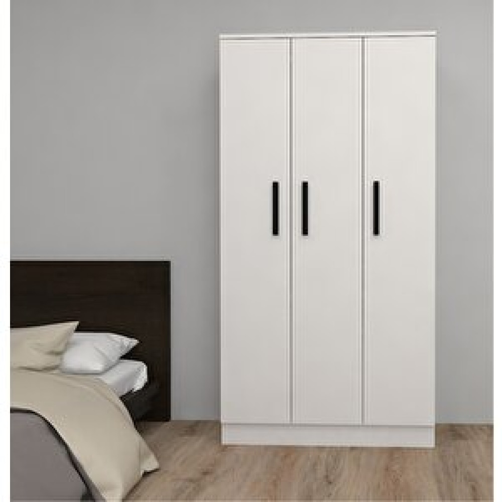 Abete Mobilya Abete-3 Kapılı Çekmecesiz Beyaz Gardırop/170x90x37 Gardrop & Dolap Fiyatı