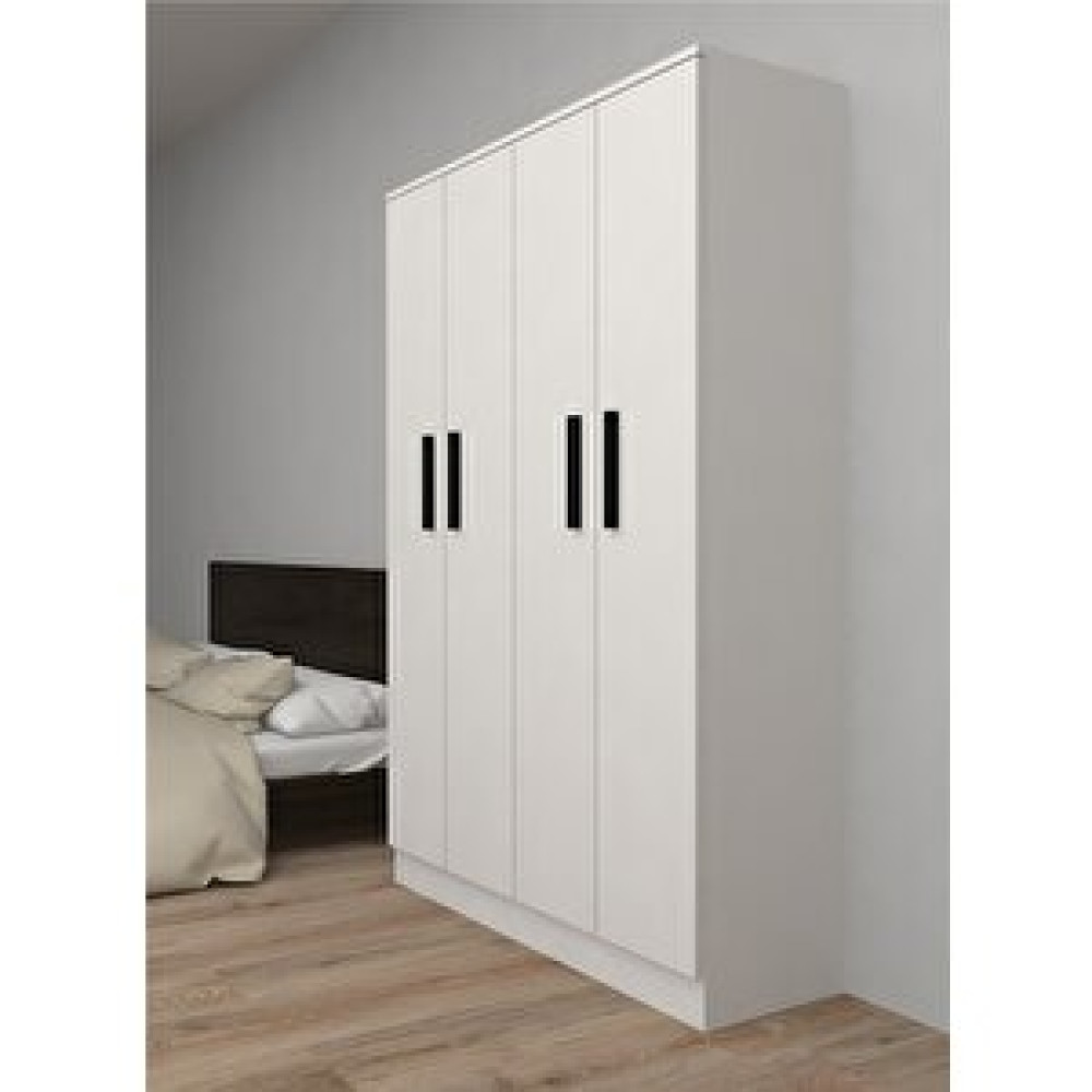Abete Mobilya Abete-4 Kapılı Çekmecesiz Beyaz Gardırop/170x120x37 Gardrop & Dolap Fiyatı