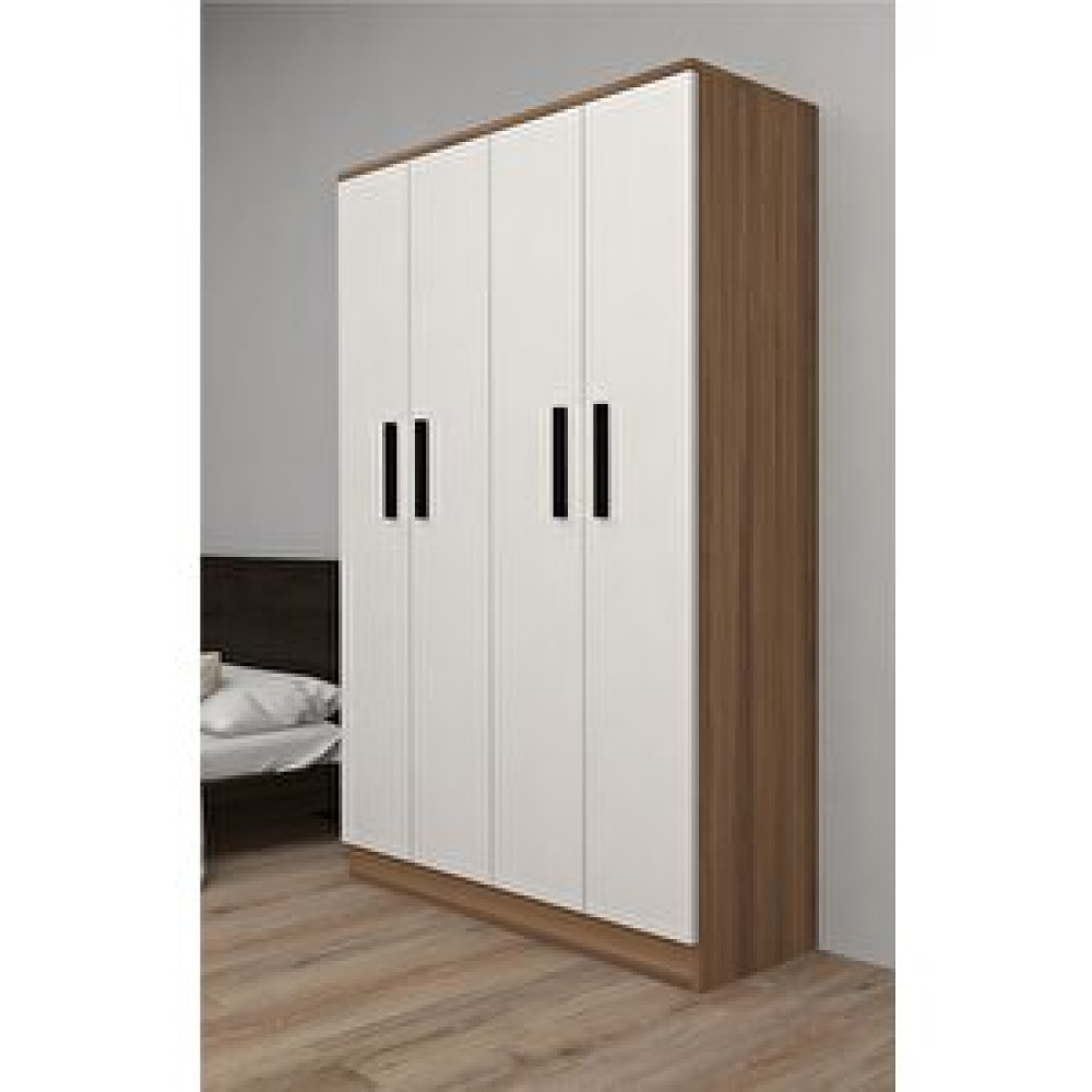 Abete Mobilya Abete-4 Kapılı Çekmecesiz Ceviz-beyaz Gardırop /170x120x37 Gardrop & Dolap Fiyatı
