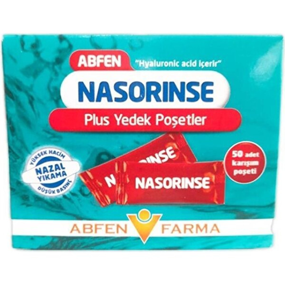 Abfen Nasorinse Plus Yedek Poşetler Yüksek Hacimli Nazal Yıkama 50’li Burun Aspiratörü Fiyatı