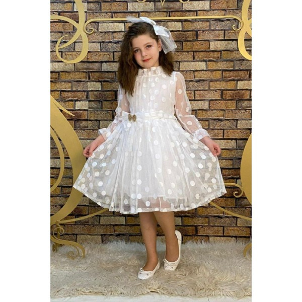 Abiye Kids Parapuanlı Beyaz Abiye 6 13 Yaş Arası Elbise Fiyatı