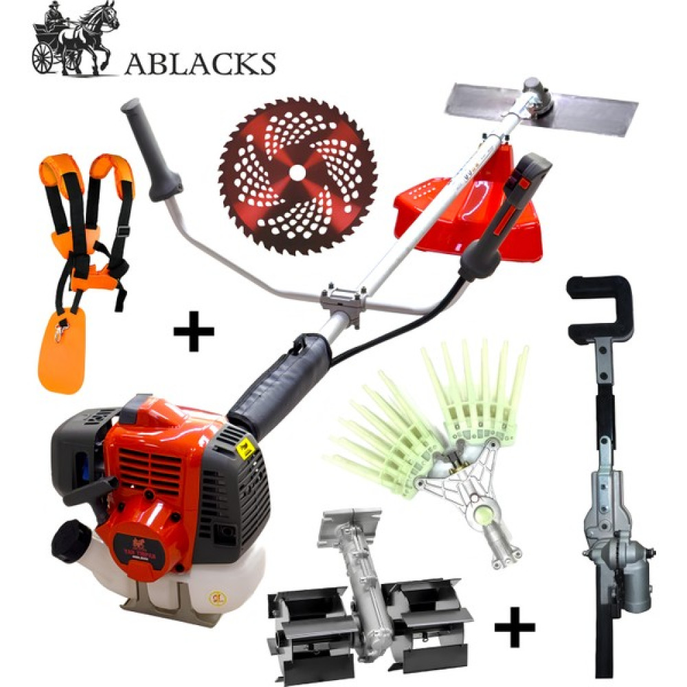 Ablacks Profesyonel Yan Tırpan + Tırnaklı Silkeleme + Ağaç Silkeleme + Paletli Çapa Aparatı Bahçe Makinesi Fiyatı