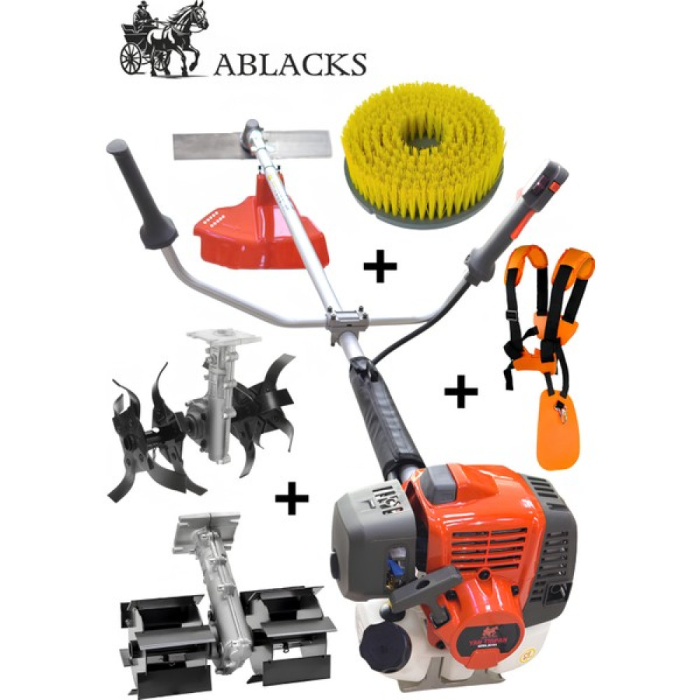 Ablacks Profesyonel Yan Tırpan + Toprak Çapalama Aparatı + Halı Fırçası (2 Adet Çapa) Çapalama Makinesi Fiyatı