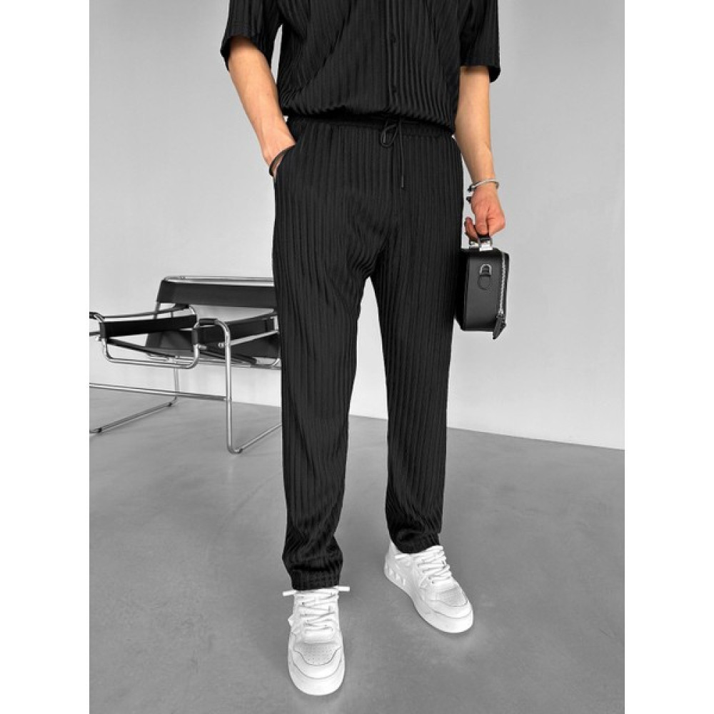 Abluka Online Baggy Fit Desenli Rahat Pantolon Siyah Erkek Pantolon Fiyatı