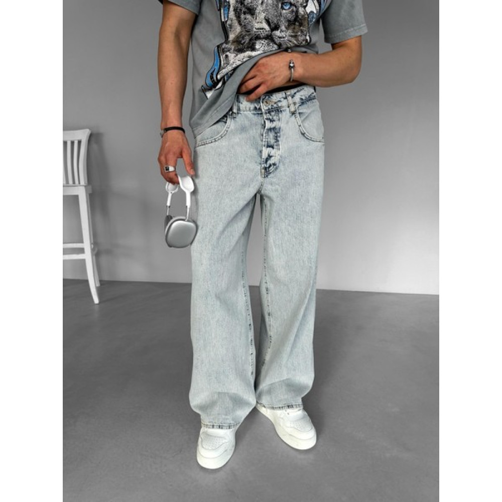 Abluka Online Baggy Fit Eskitme Taşlamalı Jean Pantolon Buz Mavi Erkek Jeans / Kot Pantolon Fiyatı