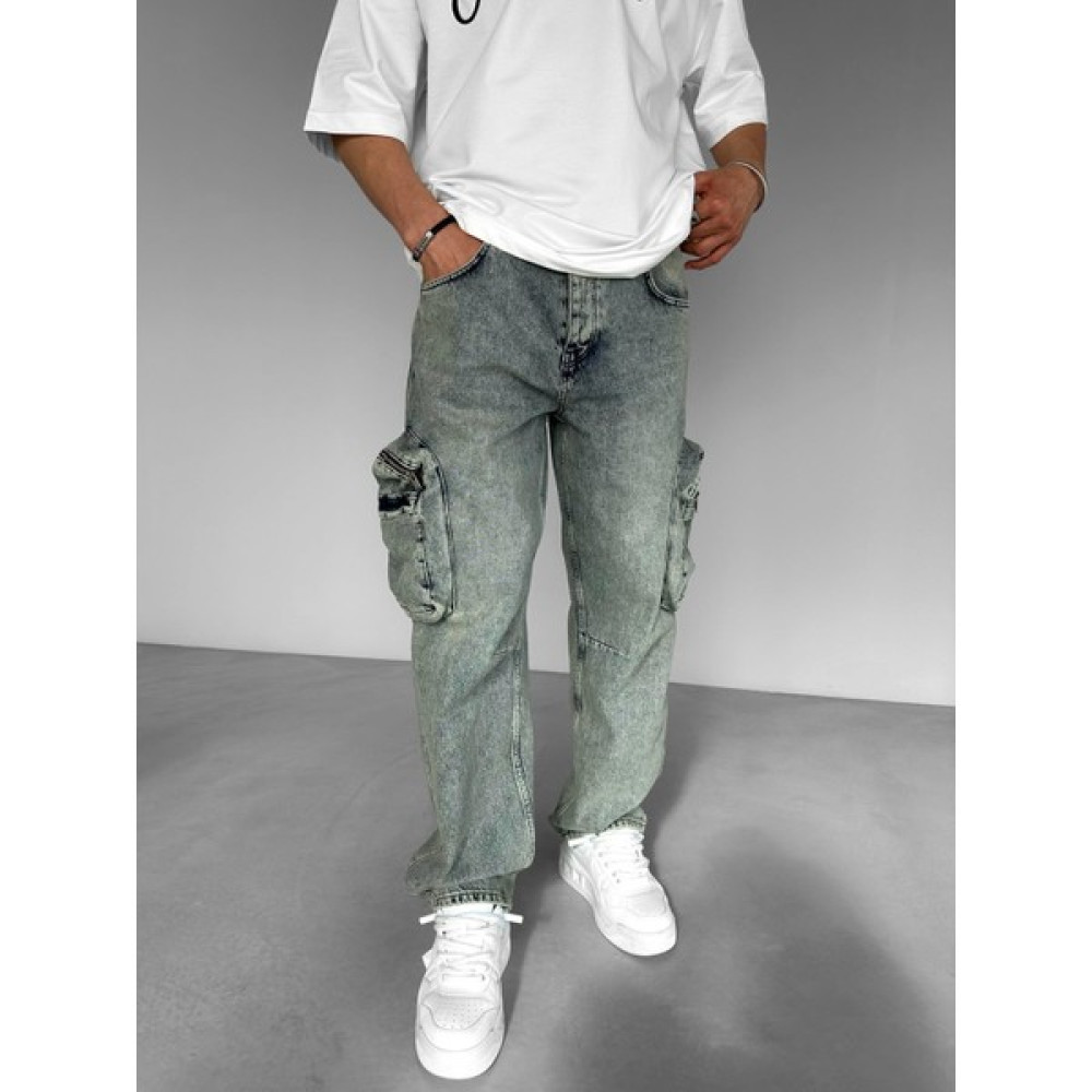 Abluka Online Baggy Fit Kargo Jean Lacivert Erkek Jeans / Kot Pantolon Fiyatı