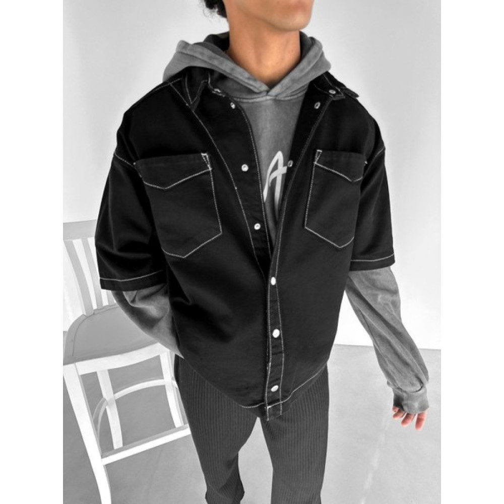 Abluka Online Oversize Dikiş Detaylı Jean Ceket Siyah Erkek Ceket Fiyatı
