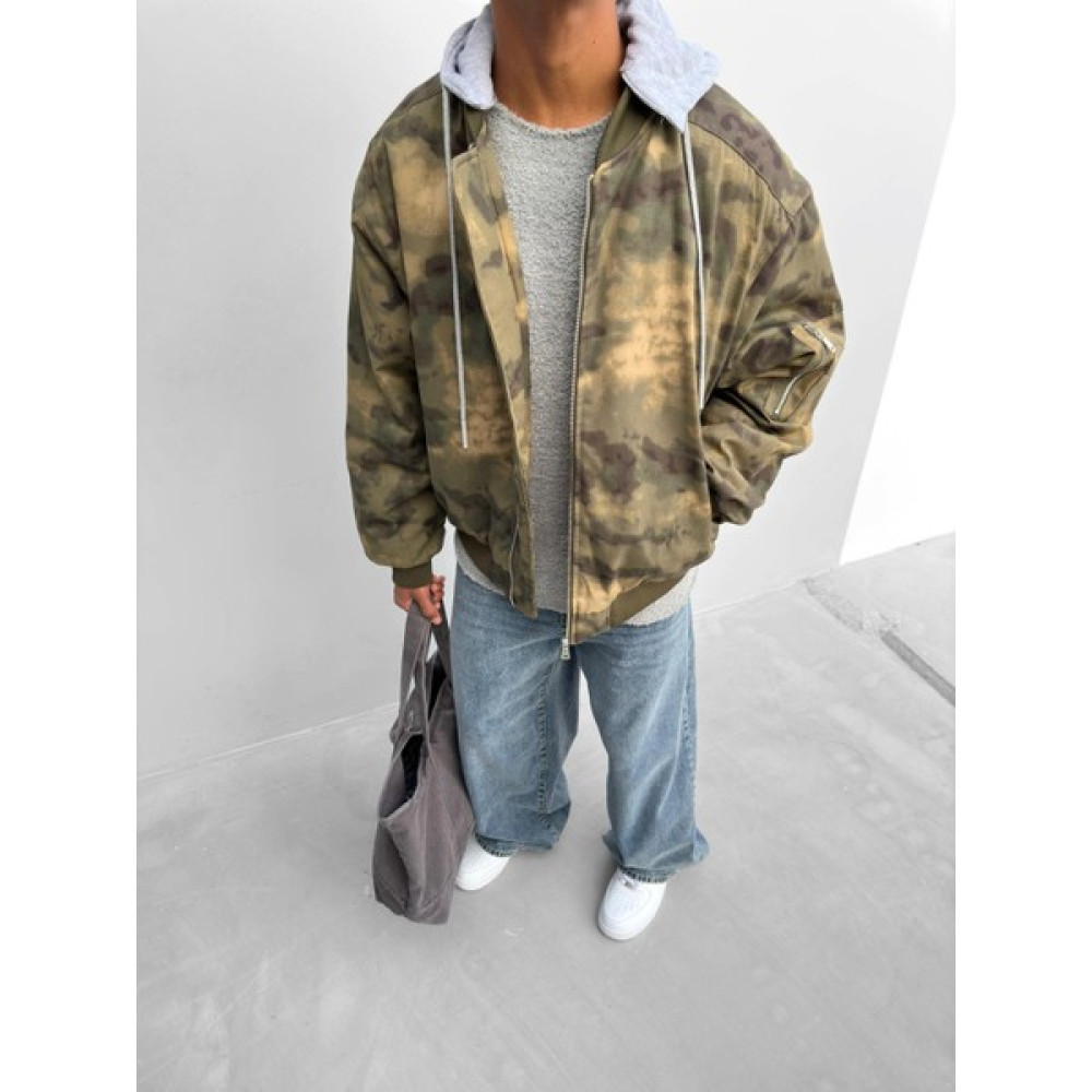 Abluka Online Oversize Kamuflaj Bomber Ceket Haki Erkek Ceket Fiyatı