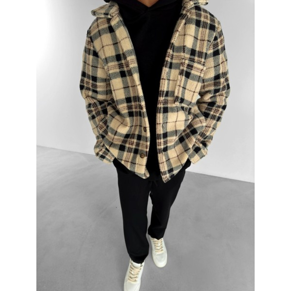 Abluka Online Oversize Kareli Peluş Gömlek Ceket Siyah Erkek Ceket Fiyatı
