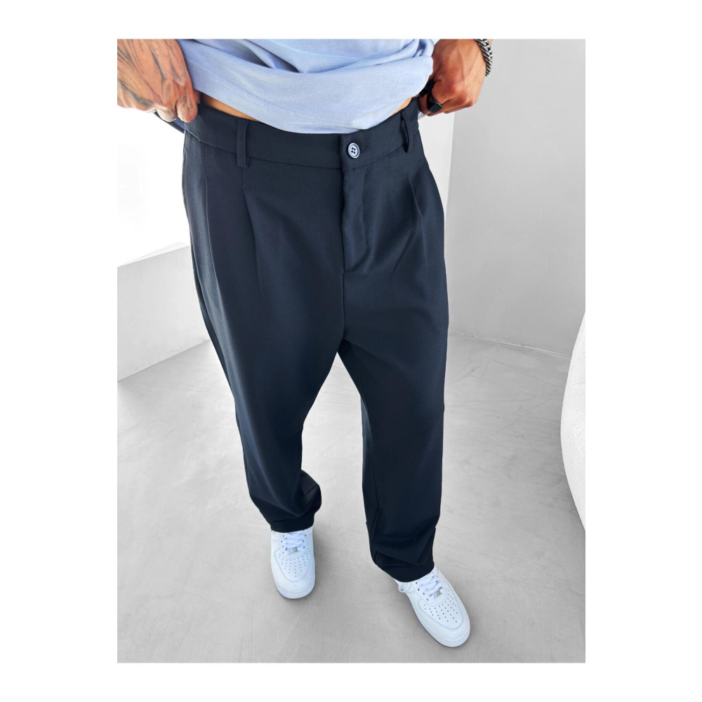ablukaonline Baggy Fit Kalın Kumaş Pantolon Lacivert L Beden Kadın Pantolon Fiyatı