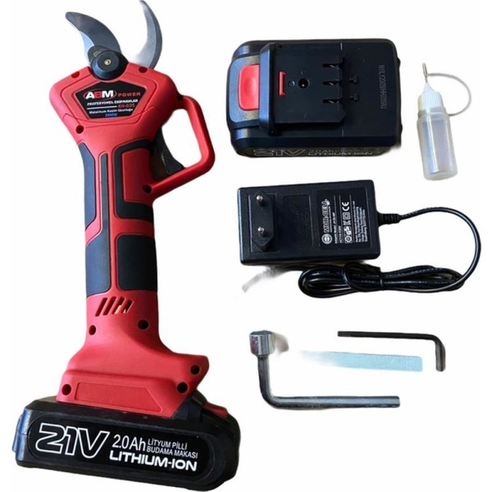 ABM Power Akülü Budama Makası 30MM Keser 2AKÜLÜ Dal Budama Makineleri Fiyatı