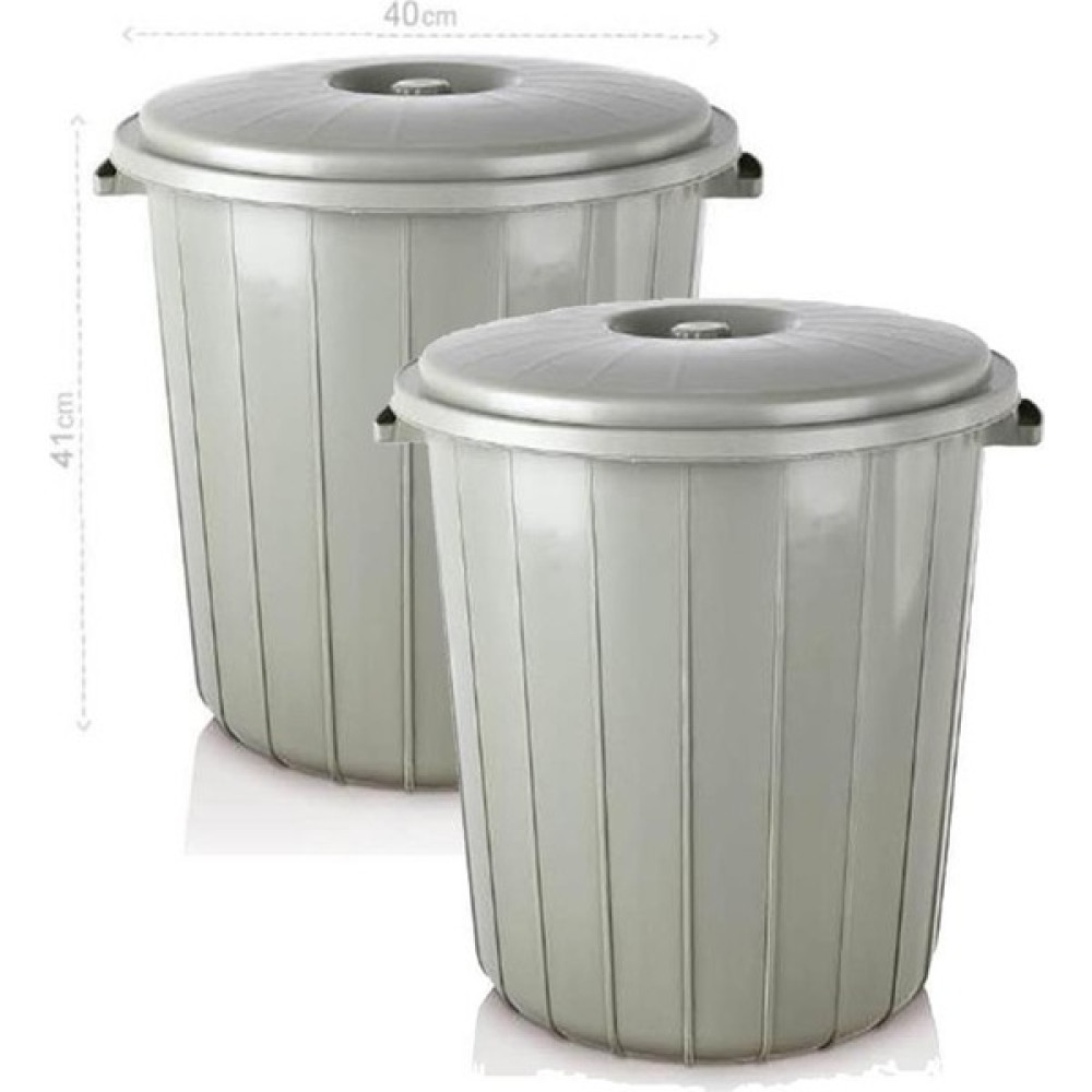Abnturk 2 Adet 35 Litre Kapaklı Yuvarlak Çöp Kovası Sağlam Kaliteli Çöp Kutusu Ø40 H41 Çöp Kovaları Fiyatı