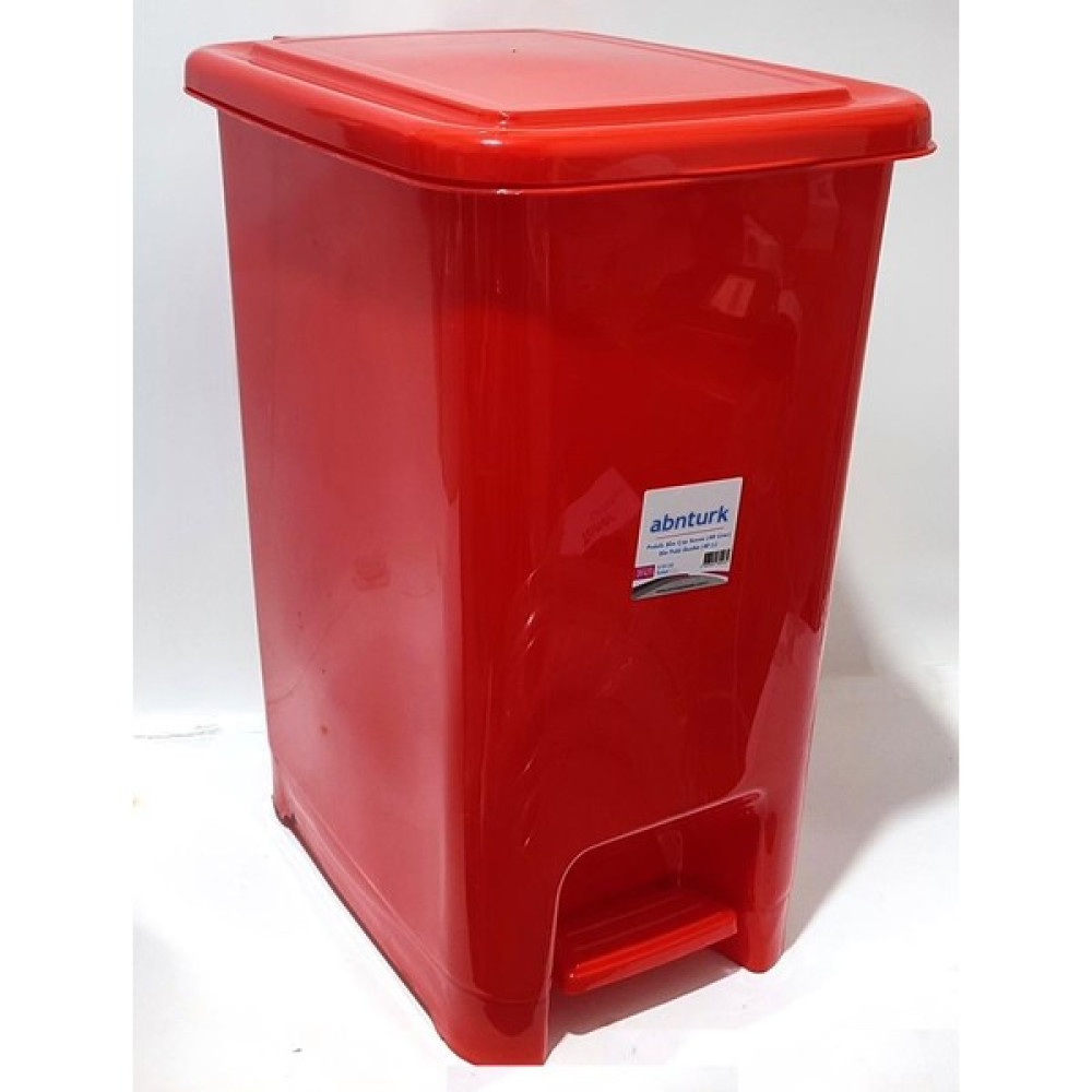 abnturk 40'litre Büyük Boy Pedallı Kırmızı Çöp Kovası 43X32 H:53 Cm Arkaplan Kırılmaz Çelik Tel Mekanizma Çöp Kovaları Fiyatı