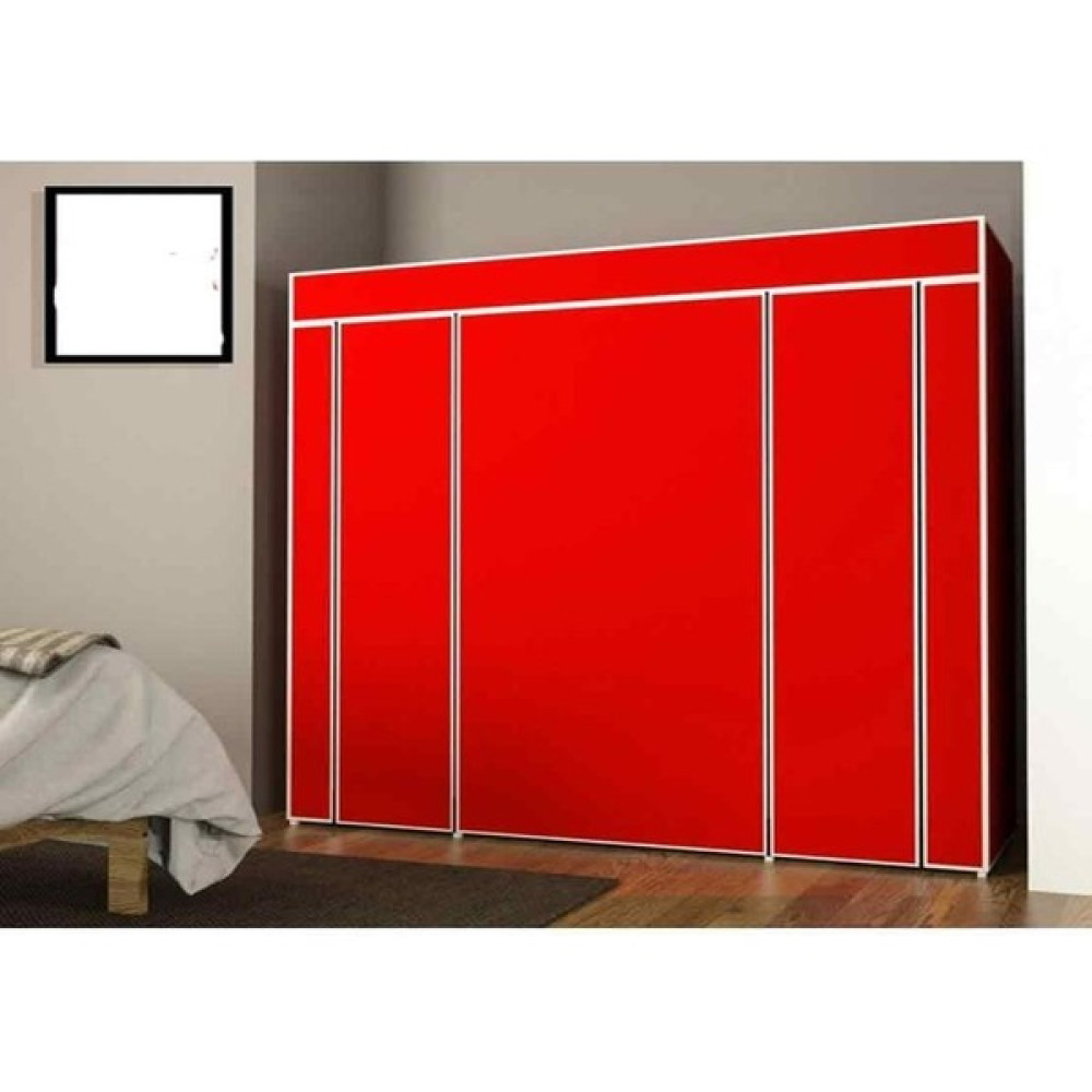abnturk 5+5 Raf Sistemli 160X130 cm Çift Yandan Raflı Bez Dolap Gardırop - Kırmızı Gardrop & Dolap Fiyatı