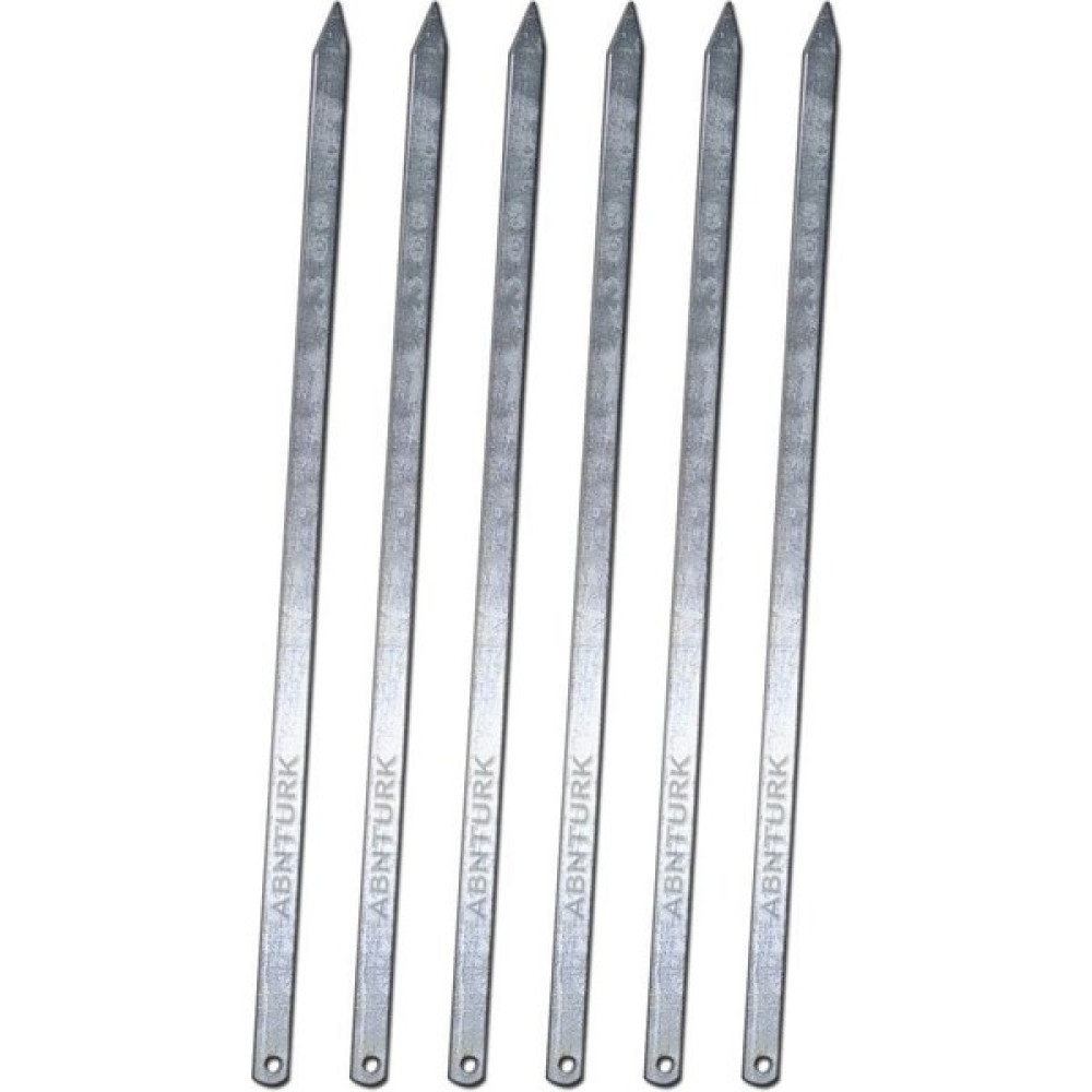 abnturk 6 Adet Adana Kebap Şişi 50 cm Boy 16 mm En Barbekü Mangal Şiş Set Metal Üzeri Paslanmaz Galveniz Kaplı Mangal & Barbekü Malzemeleri Fiyatı