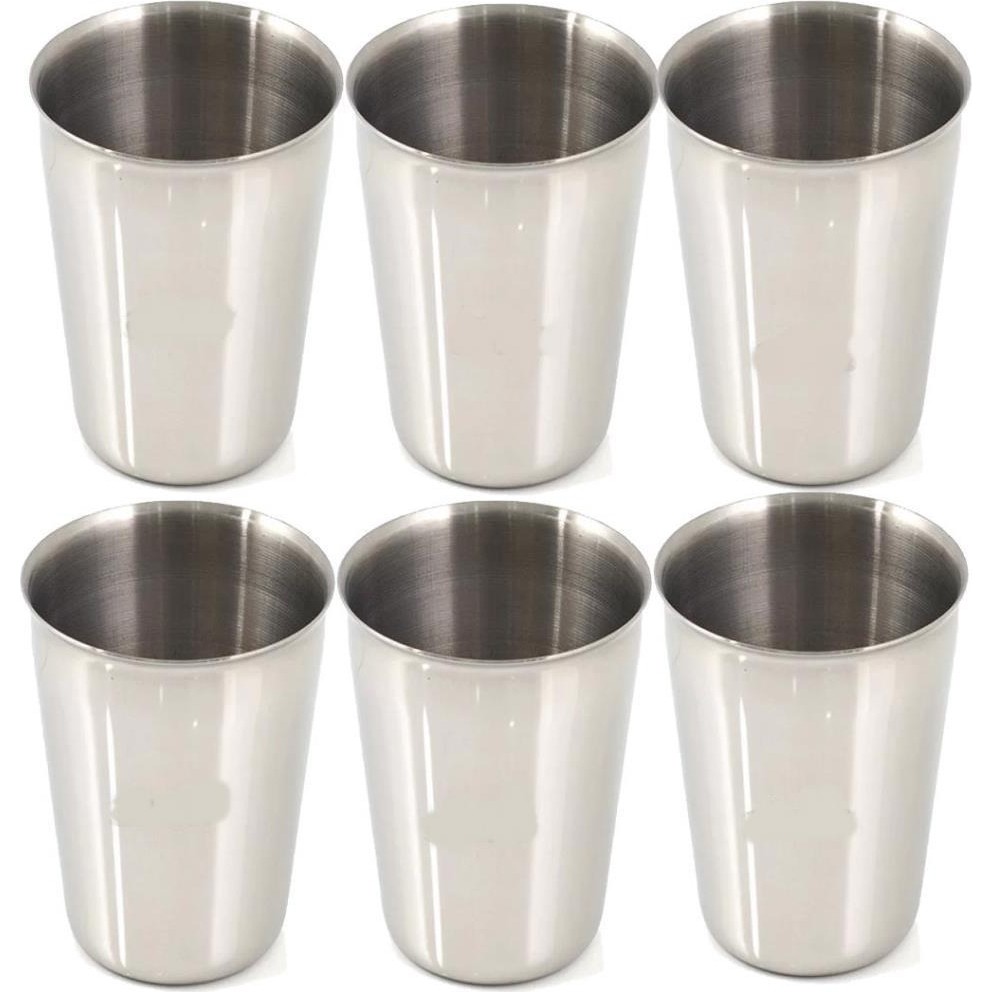 abnturk 6 Adet Set Standart Boy 220CC Paslanmaz Çelik Bardak Metal Su Çay Bardağı Kırılmaz Garantili Bardak--sym280123 Fincan / Bardak / Kahve Takımı Fiyatı
