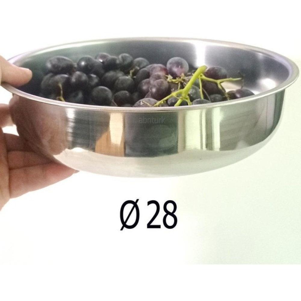 abnturk Büyük Boy Çelik Kase 28CM Paslanmaz Çelik Tas Kase Fiyatı