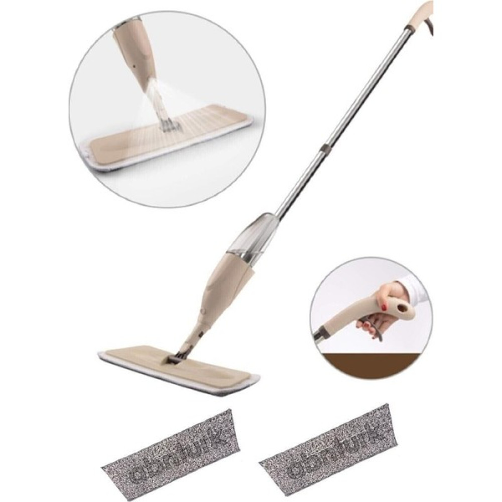 abnturk Büyük Hazneli Mikrofiber Spreyli Mop Toplam 2 Adet Micro Paspas ile Islak Kuru Sihirli Temizlikci - Krem Temizlik Malzemeleri Fiyatı