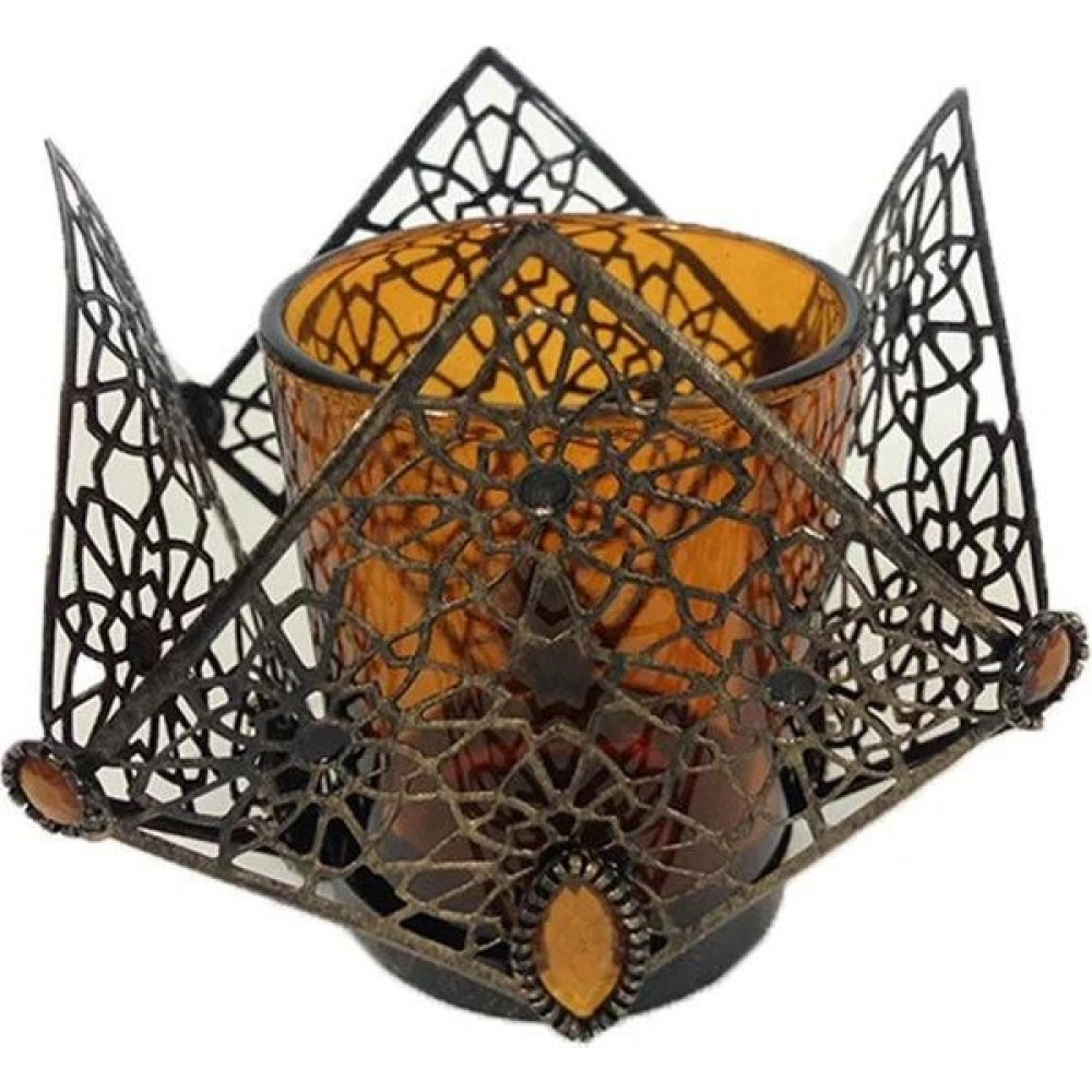 abnturk Dekoratif Mumluk 8X8X8CM Ebatında Şık Tasarım Cam Bardaklı Metal Mumluk Şamdan Fiyatı