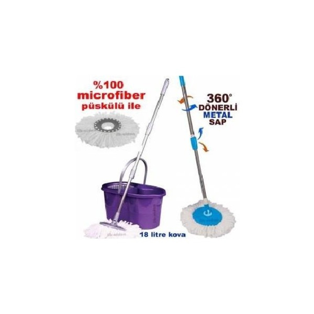 abnturk Dönerli Mop Temizlik Kovası Full Microfiber Temizlik Seti,dönerli Kova+Dönerli Sap+Mikrofiber Püskül Temizlik Malzemeleri Fiyatı