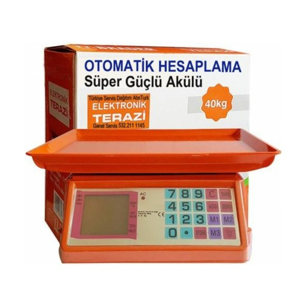 abnturk Elektronik Market Terazisi 40KG Şarjlı Akülü Dijital Pazarcı Kantarı Hafızalı 2 Taraflı Işıklı Ekran Diğer Test ve Ölçüm Cihazları Fiyatı