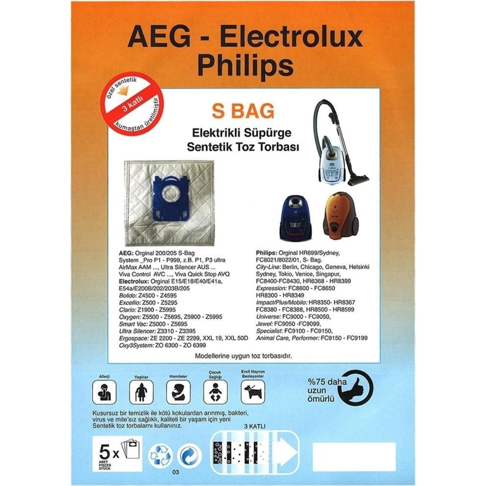 Abnturk Özel Üretim 5 Adet ORGINALE15/E18/E40/E41A Süpürge Toz Torbası %100 Toz Korumalı 3 Kat Elyaf Elektrikli Süpürge Aksesuarları Fiyatı