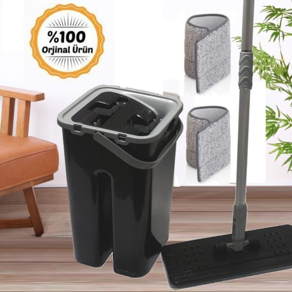 abnturk Pratik Mikrofiber Tablet Mop 2 Paspaslı Smart Mob Sihirli Temizlik Seti Yeni Nesil Microfiber Mob - Siyah Temizlik Malzemeleri Fiyatı