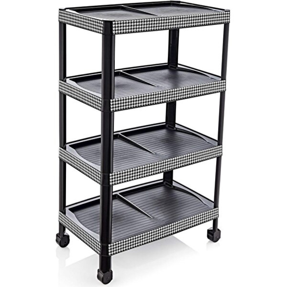 abnturk Ultra Lüks Model Kaz Ayağı Desenli 4 Katlı Demonte Ayakkabılık 48X28 H:80CM 8 Çift Ayakkabı Için Ayakkabılık Fiyatı