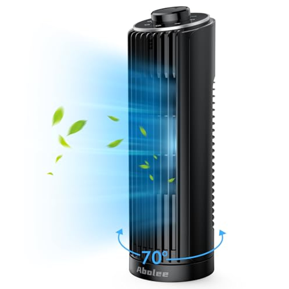 Abolee Tower Fan, 23ft/s Desk Fan, 70° Oscillating Table Fan for Bedroom, Standing Table Fan with 3 Modes, 2024 New 13 Inch Bladeless fan for Bedroom, Home,Office Ventilation Fan Fiyatı