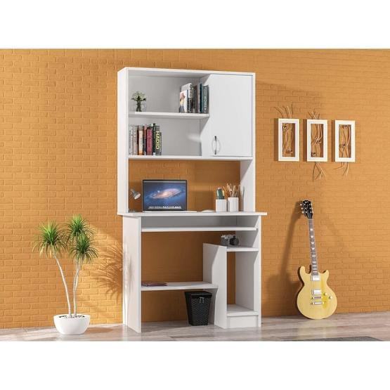Abre VM-642 Kitaplıklı Beyaz Çalışma Masası