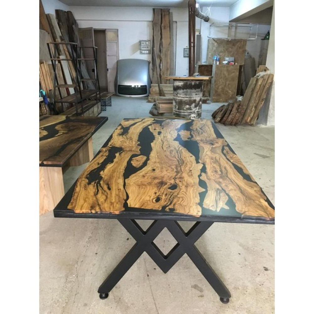 Abronya Epoksi Reçine Masa Epoxy Masa Epoksi Ahşap Masa 90X160 cm Yemek & Mutfak Masası Fiyatı