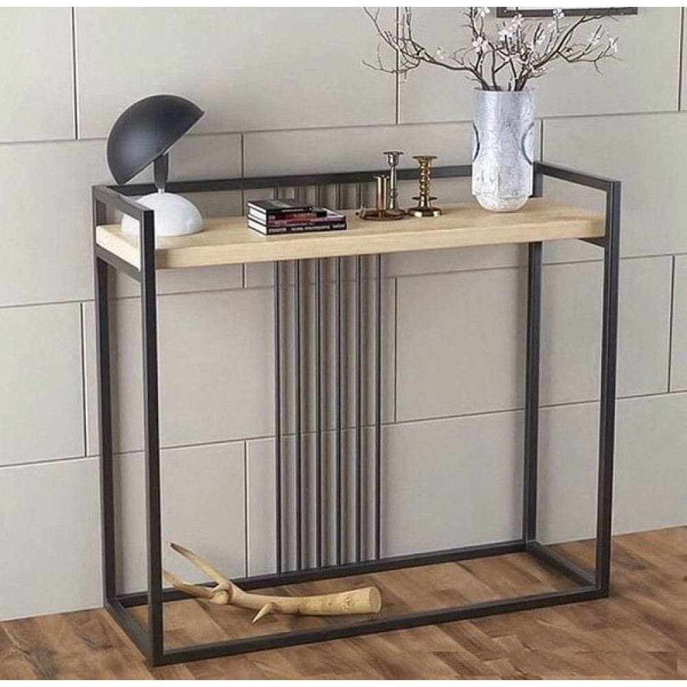 Abronya Metal Ahşaplı Dresuar Modeli Antre Hol Için Dresuar - Siyah Dresuar / Makyaj Masası Fiyatı